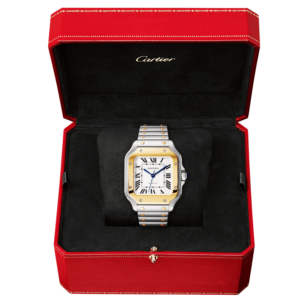Santos de CT Medium Steel & 18ct Yellow Gold Bracelet/Strap Watch