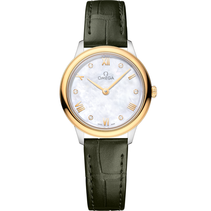 Omega De Ville Prestige 27.5 mm Steel Gold White Dial Strap 434.23.28.60.55.001
