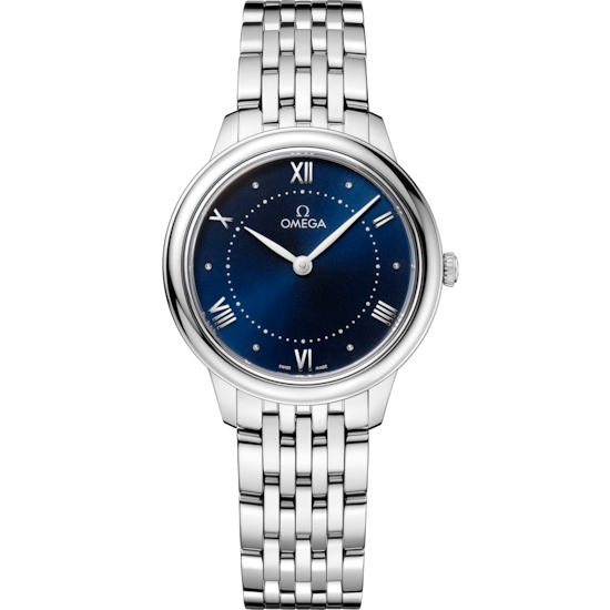 Omega De Ville Prestige 30 mm Steel Blue Dial Bracelet 434.10.30.60.03.001