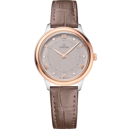 Omega De Ville Prestige 30 mm Steel Sedna™ Gold Silver Dial Strap 434.23.30.60.52.001