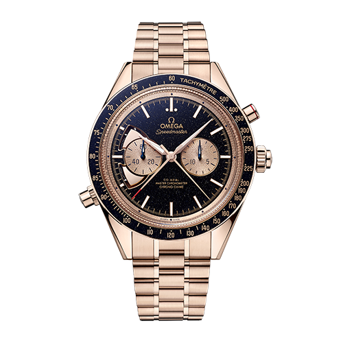 Omega Speedmaster Chrono Chime 45 mm Rose Gold Blue Dial Bracelet 522.50.45.52.03.001