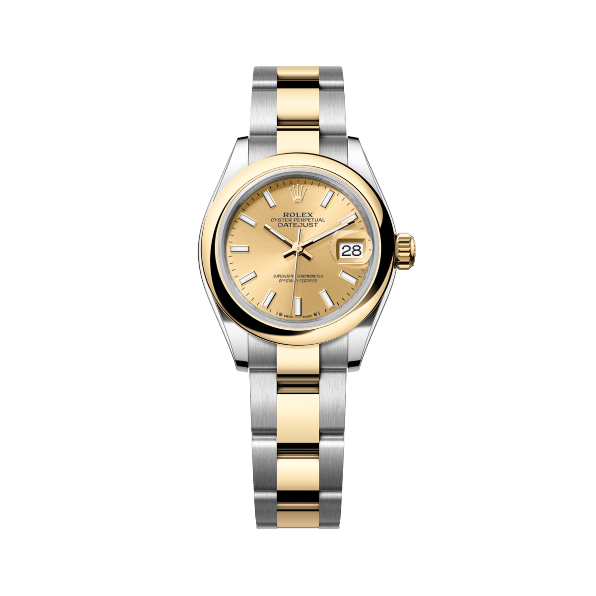 Rolex Lady-Datejust 28 mm 18 kt Yellow Gold Champagne Oyster 279163-0002