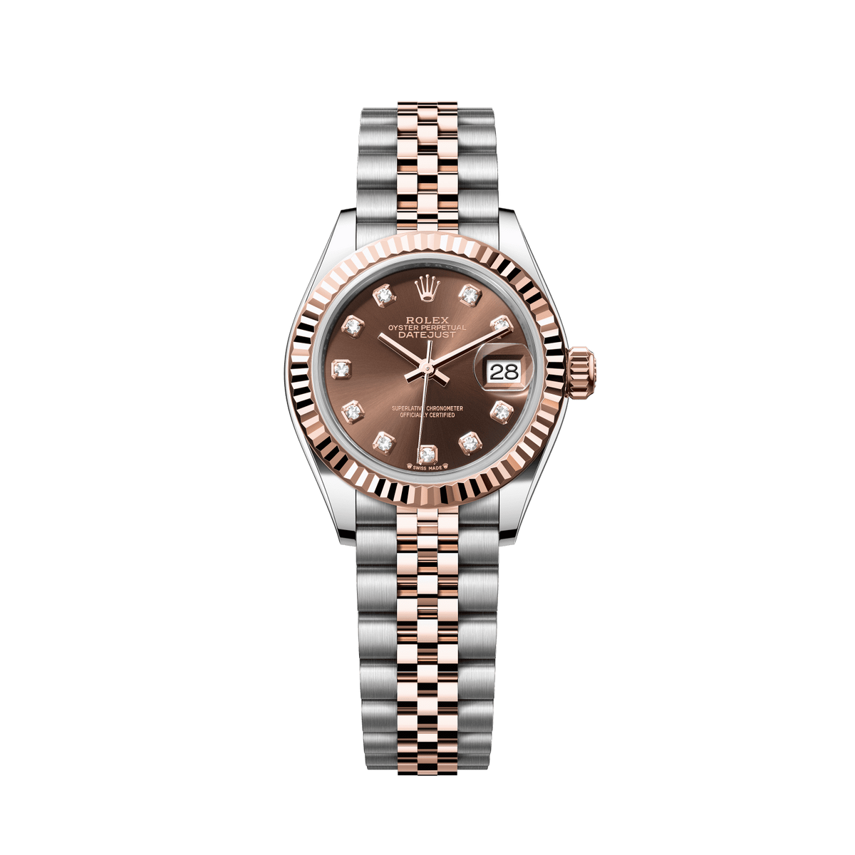 Rolex Lady-Datejust 28 mm Chocolate Diamonds Oystersteel Everose Jubilee 279171-0011
