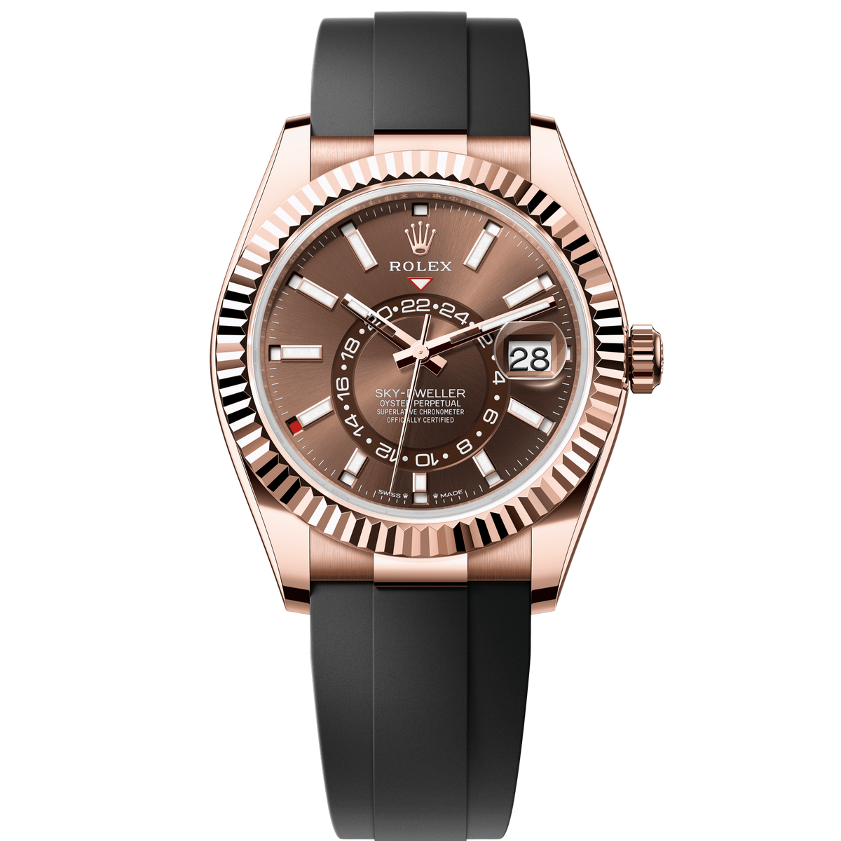 Rolex Oyster 42 mm Chocolate 18k Everose Gold Oysterflex 336235-0002
