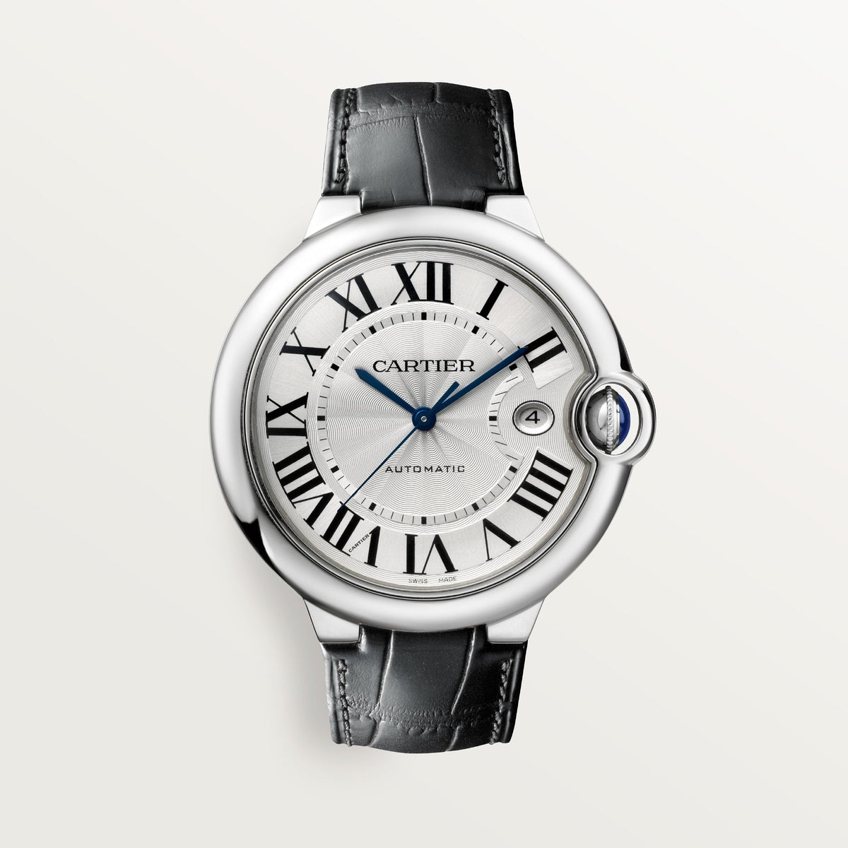 Cartier Ballon Bleu 42 mm Steel Silver Dial Strap WSBB0026