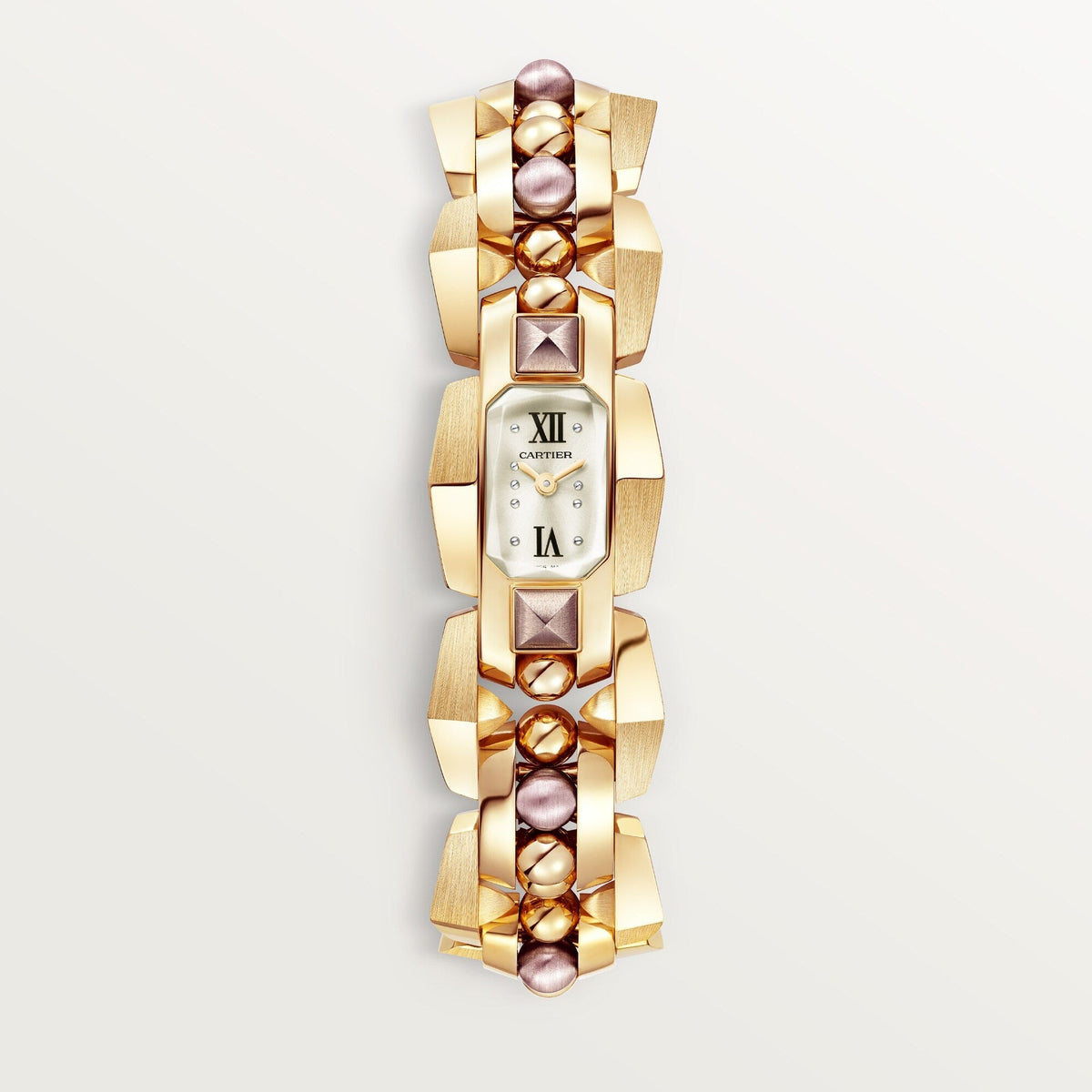 Cartier Clash Small Yellow Gold Silver Sunray Dial Bracelet WGMB0002