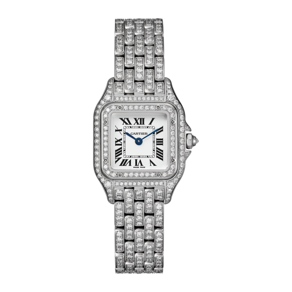 Cartier Panthère Small White Gold Diamond Dial Bracelet HPI01643