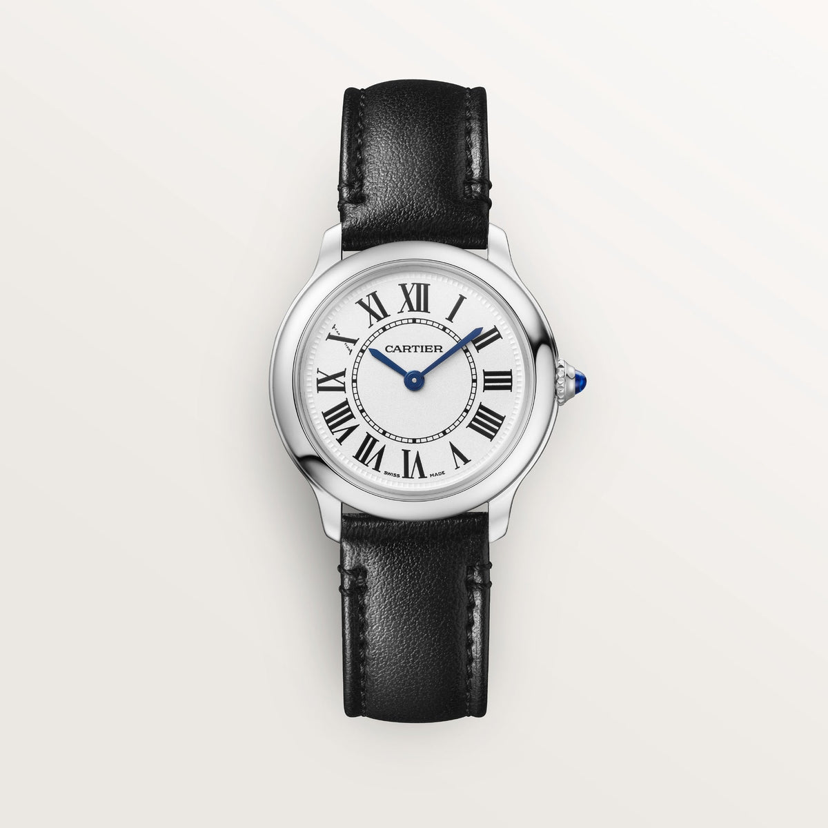 Cartier Ronde Must 29 mm Steel Silver Dial Strap WSRN0030
