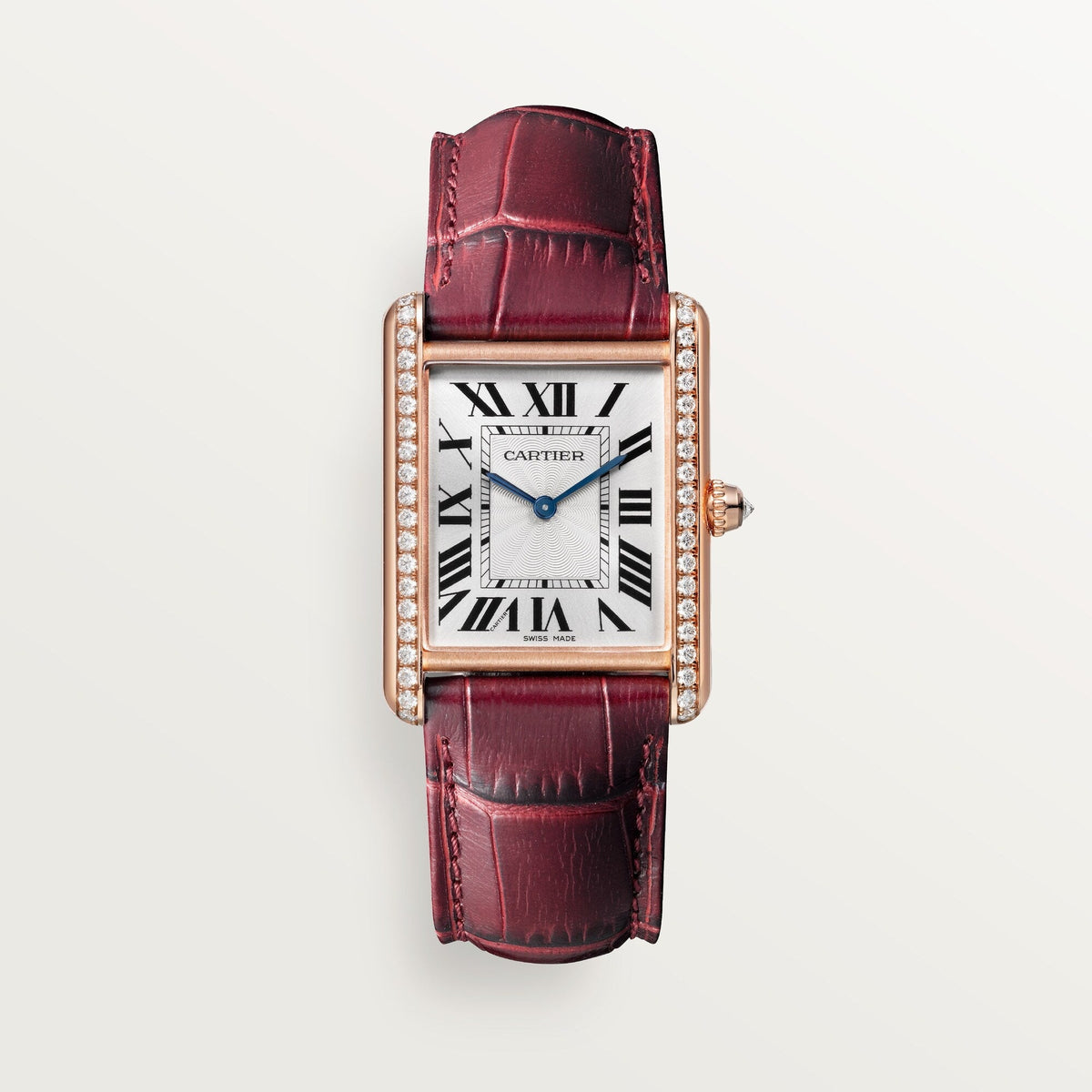 Cartier Tank Louis Large Rose Gold Silver Dial Strap WJTA0038