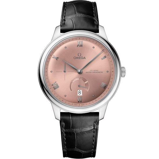 Omega De Ville Prestige 41 mm Steel Pink Dial Strap 434.13.41.21.10.001