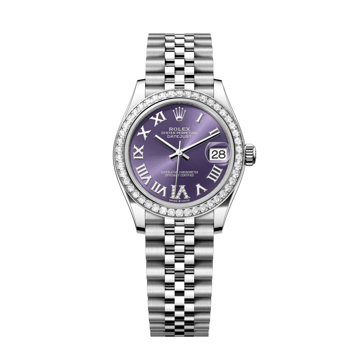 Rolex Datejust 31 mm Steel White Gold Aubergine Diamond Jubilee 278384rbr-0030
