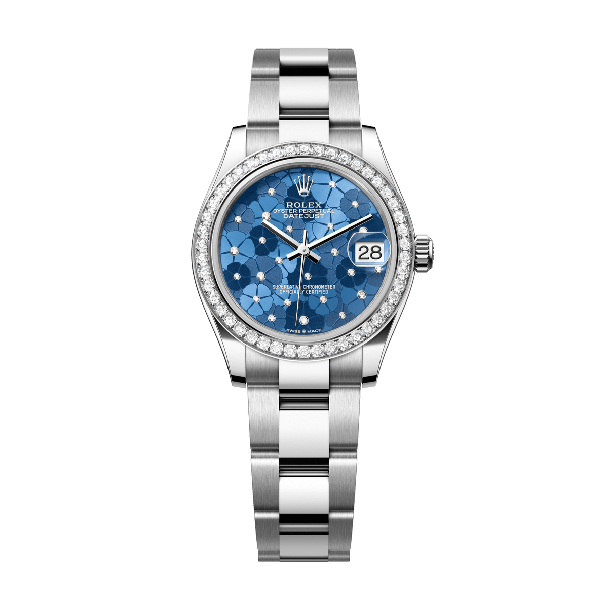 Rolex Datejust 31 mm Azzurro Blue Floral Diamond Oyster 278384rbr-0039