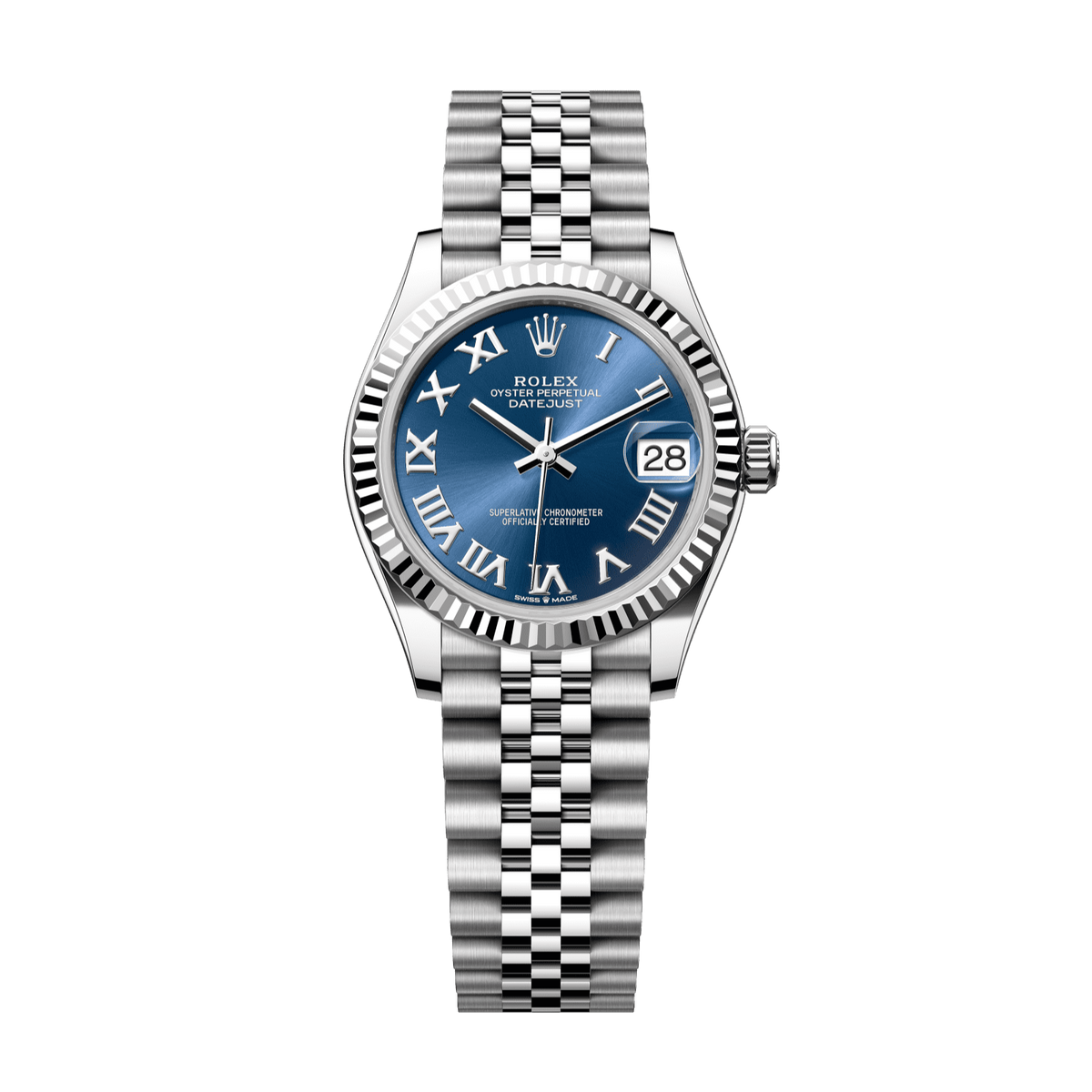 Rolex Datejust 31 mm Oystersteel White Gold Blue Dial Jubilee Bracelet 278274-0034