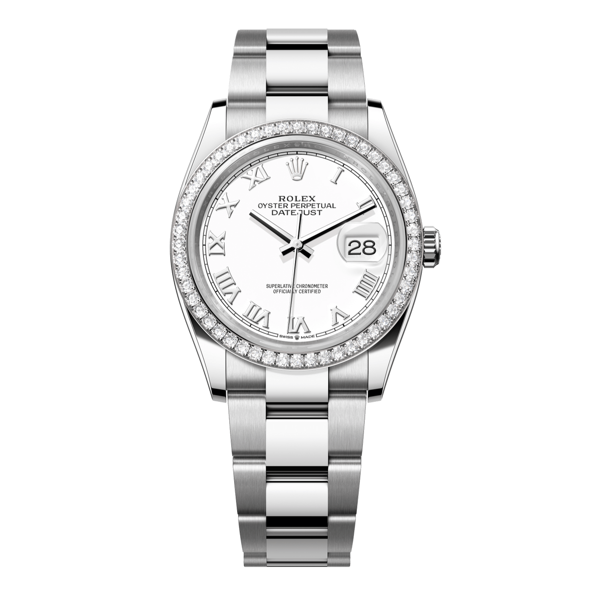 Rolex Datejust 36 mm White Gold White Oyster 126284rbr-0018