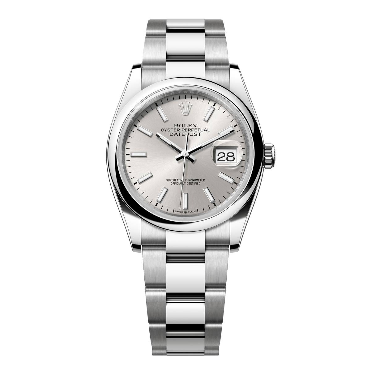 Rolex Datejust 36 mm Silver Oystersteel Oyster 126200-0002