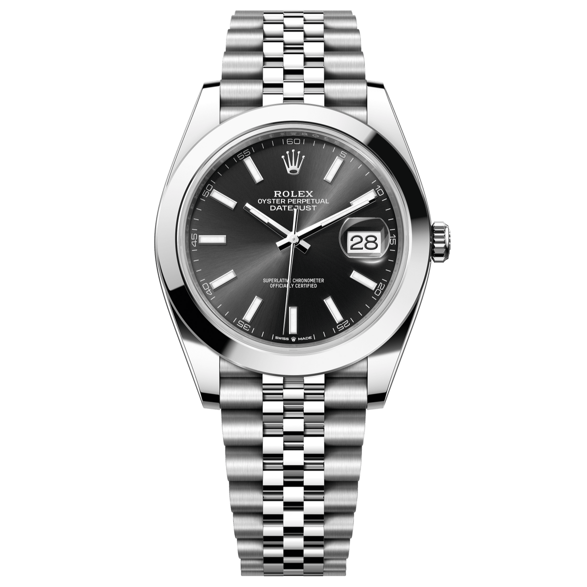 Rolex Datejust 41 mm Oystersteel Bright Black Dial Bracelet 126300-0012