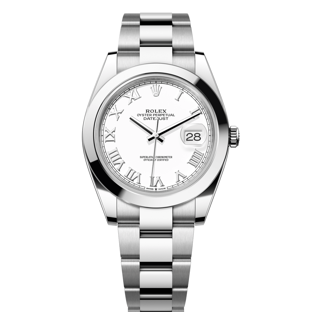 Rolex Datejust 41 mm White Oystersteel Oyster 126300-0015