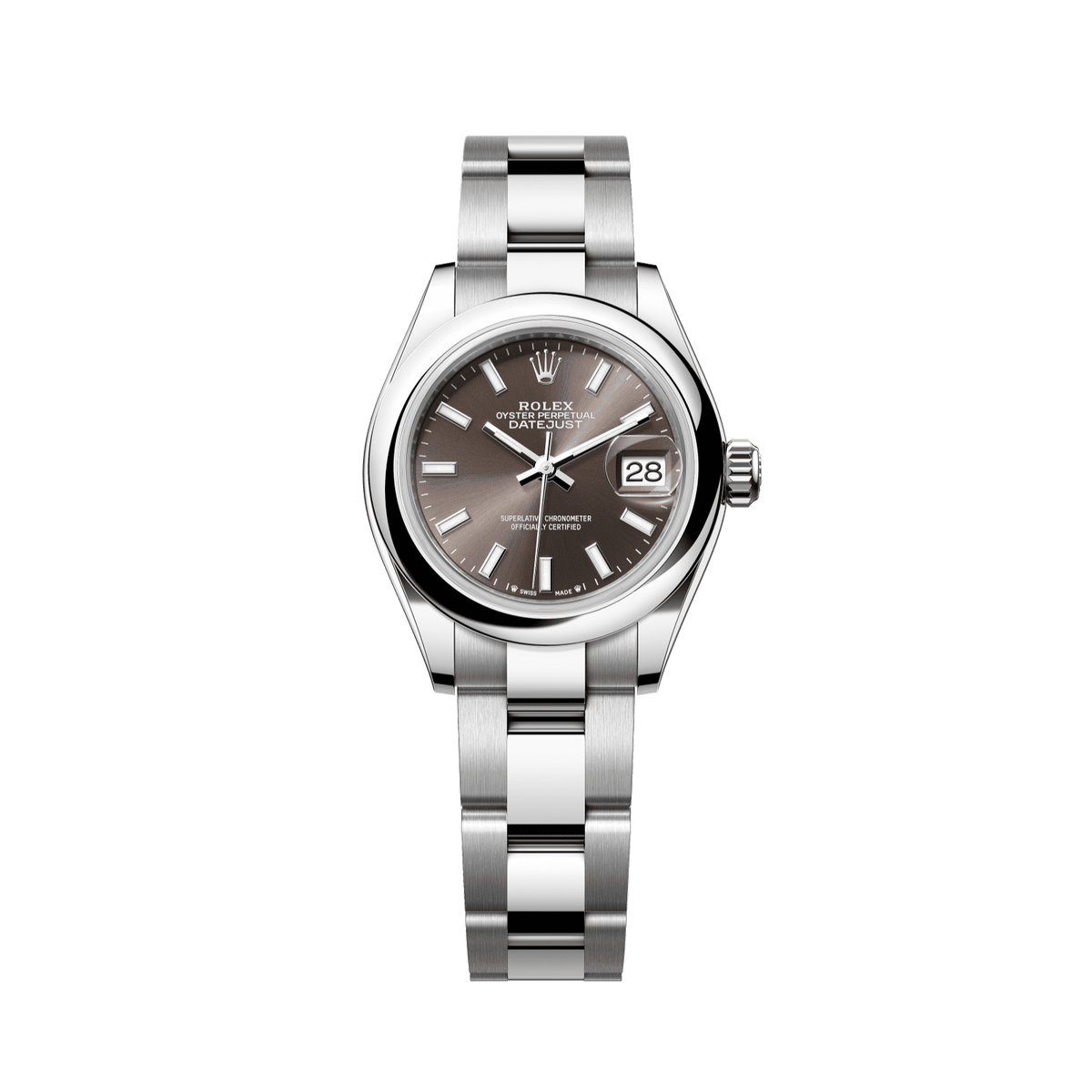 Rolex Lady-Datejust 28 mm Steel Grey Dial Bracelet 279160-0010