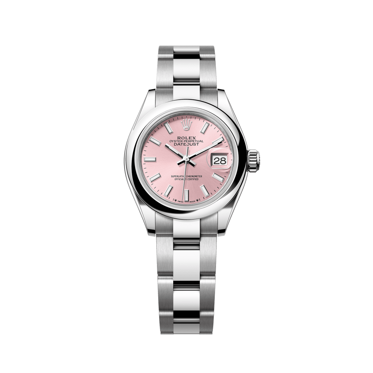 Rolex Lady-Datejust 28 mm Steel Pink Dial Bracelet 279160-0002