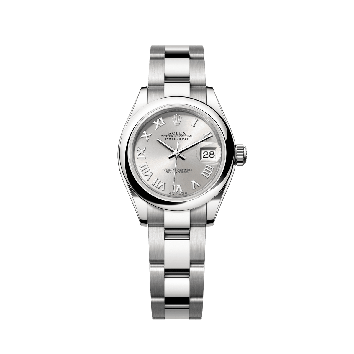 Rolex Lady-Datejust 28 mm Steel Silver Dial Bracelet 279160-0008