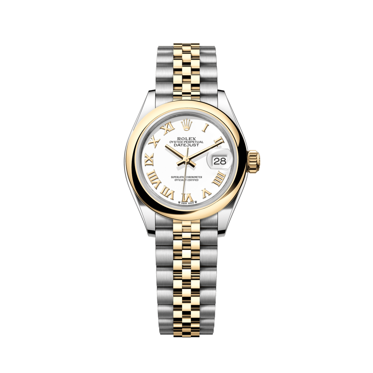 Rolex Lady-Datejust 28 mm Two-Tone White Dial Bracelet 279163-0023
