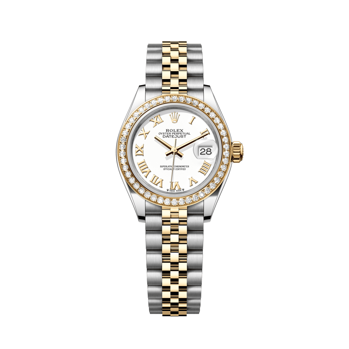 Rolex Lady-Datejust 28 mm Oystersteel Yellow Gold White Diamond Jubilee 279383rbr-0023