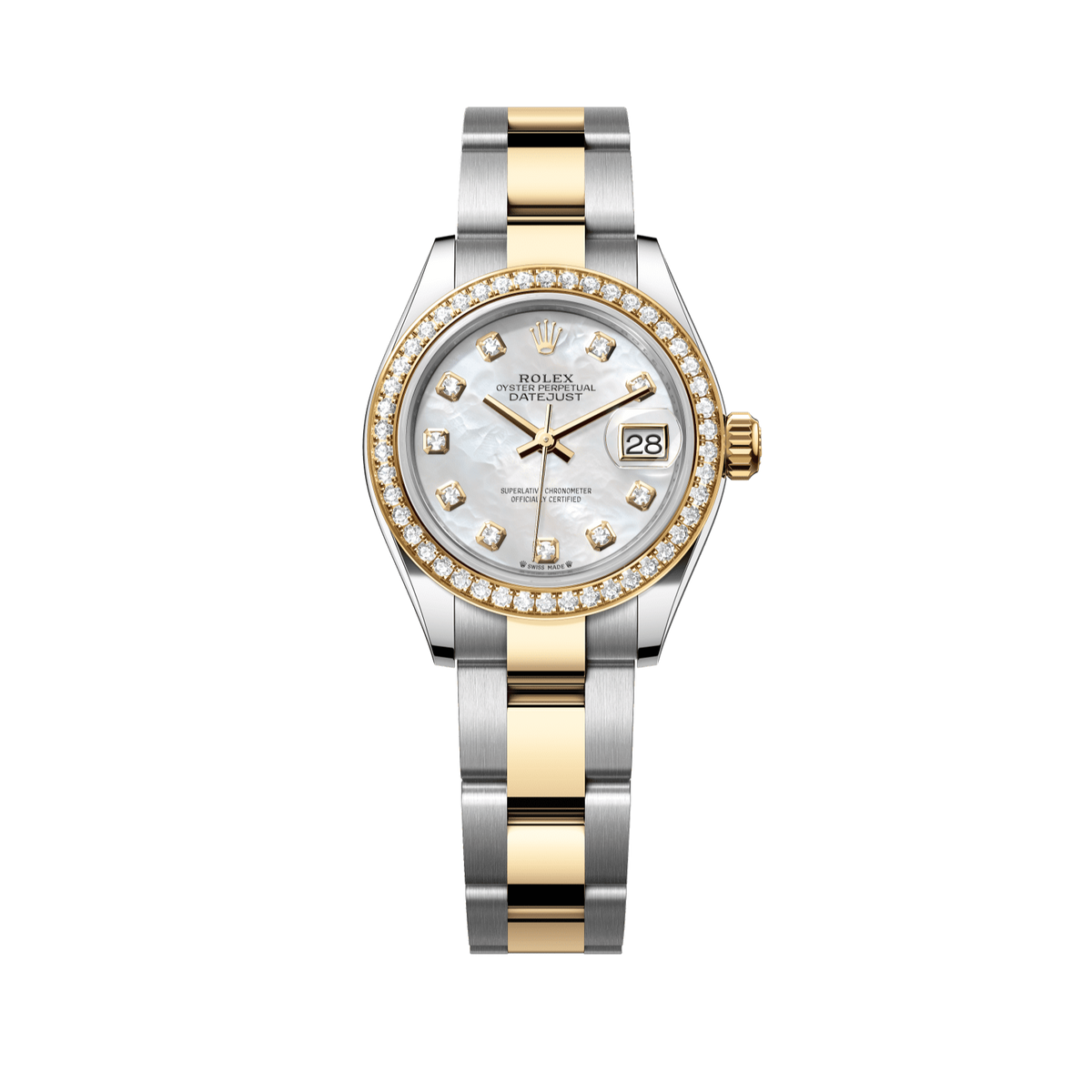 Rolex Lady-Datejust 28 mm 18k Yellow Gold Diamond Mother-Of-Pearl Oyster 279383rbr-0020