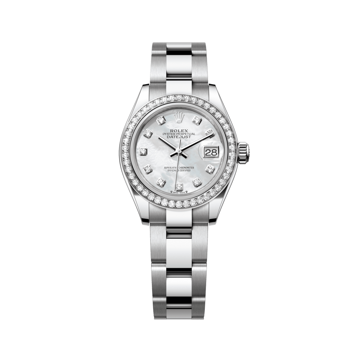 Rolex Lady-Datejust 28 mm White MOP Diamond Oystersteel White Gold Oyster 279384rbr-0012