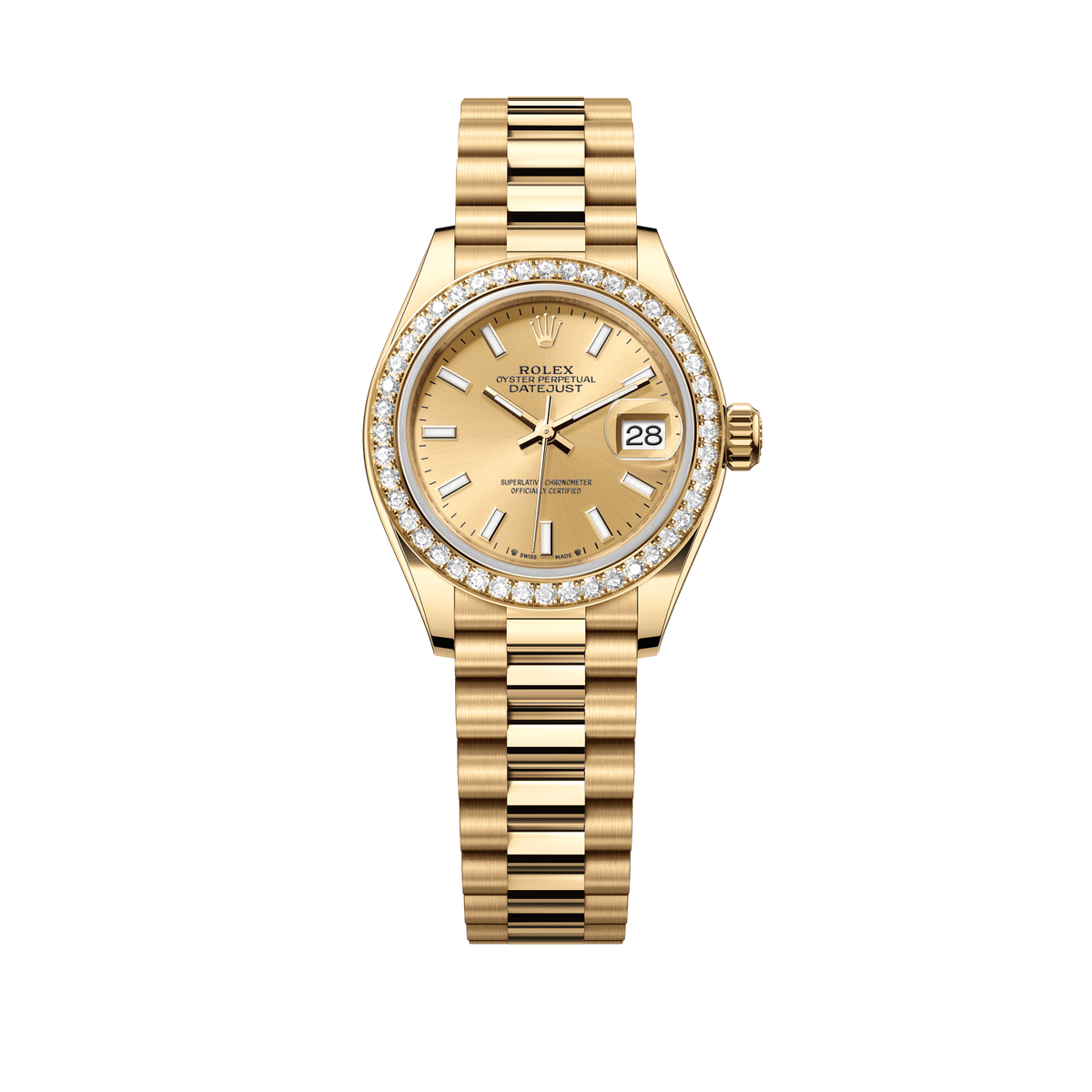 Rolex Oyster 28 mm 18k Yellow Gold Champagne Dial Bracelet 279138rbr-0014