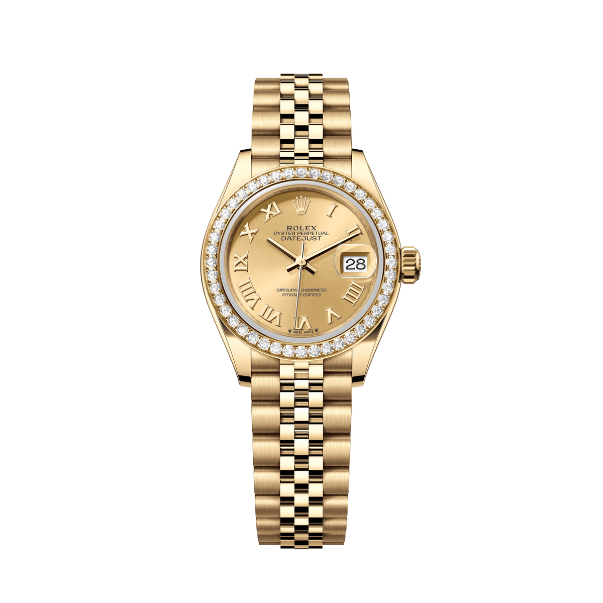 Rolex Oyster 28 mm 18k Yellow Gold Champagne Dial Jubilee 279138RBR-0022