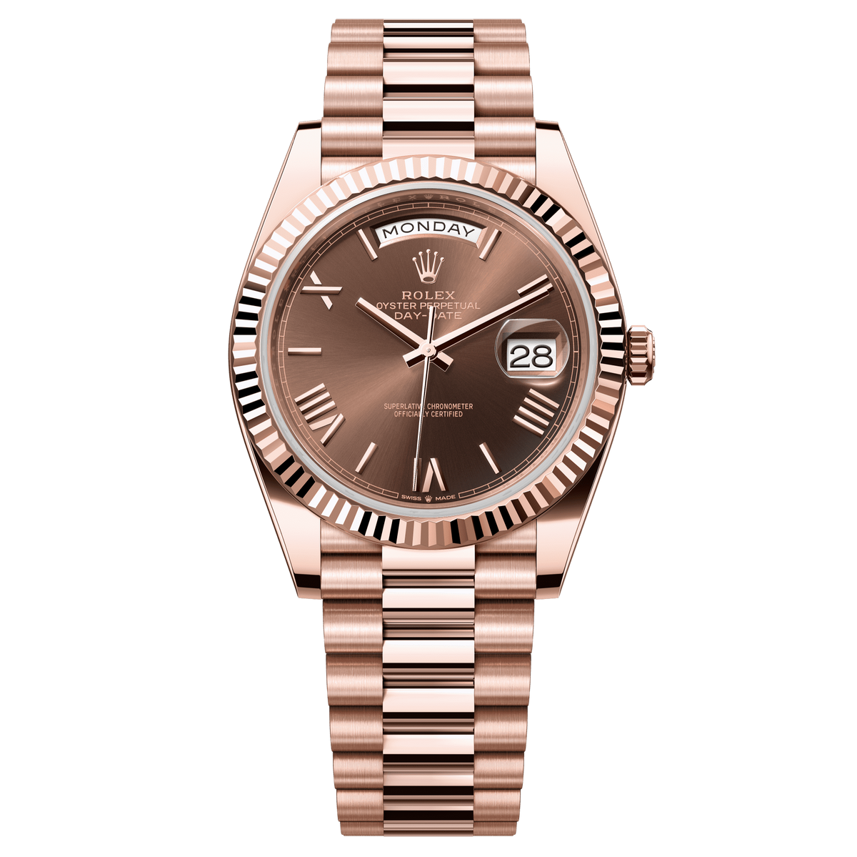 Rolex Oyster 40 mm Chocolate 18k Everose Gold Oysterflex 228235-0002