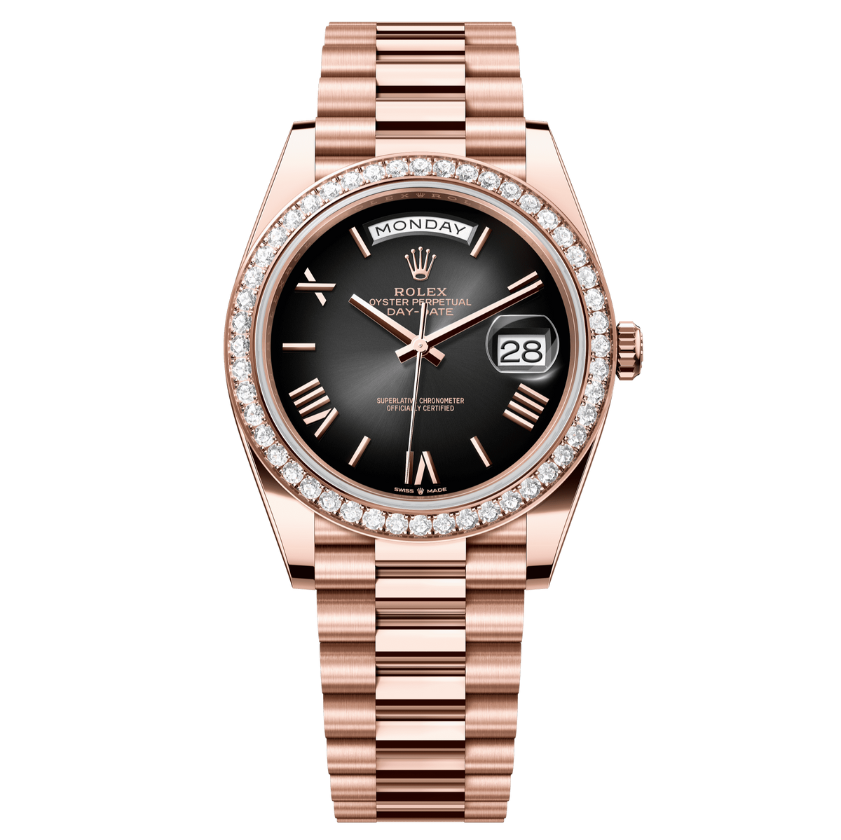 Rolex Oyster 40 mm Slate Ombré 18k Everose Gold President 228345rbr-0025