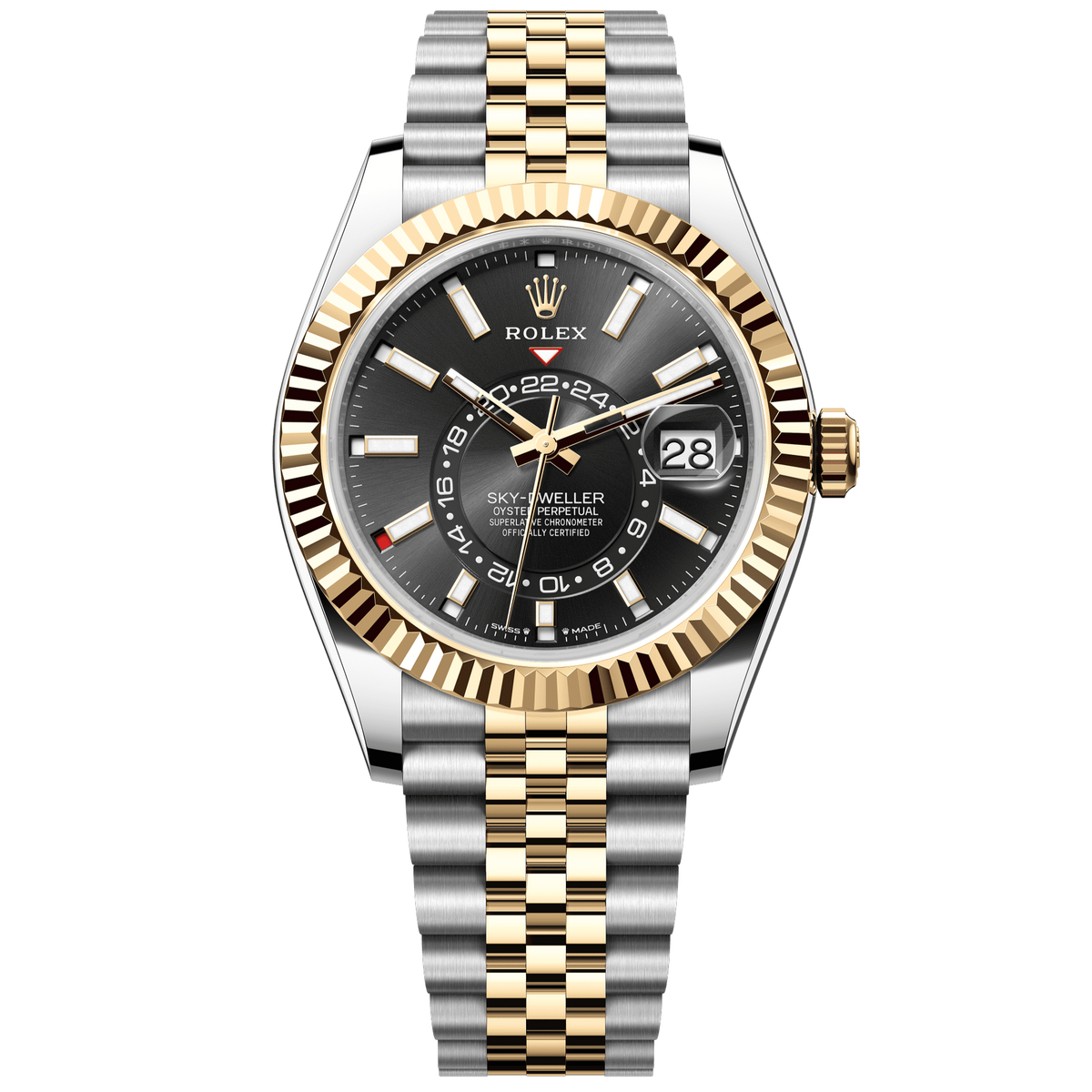 Rolex Sky-Dweller 42 mm Bright Black 18k Yellow Gold Oyster 336933-0004