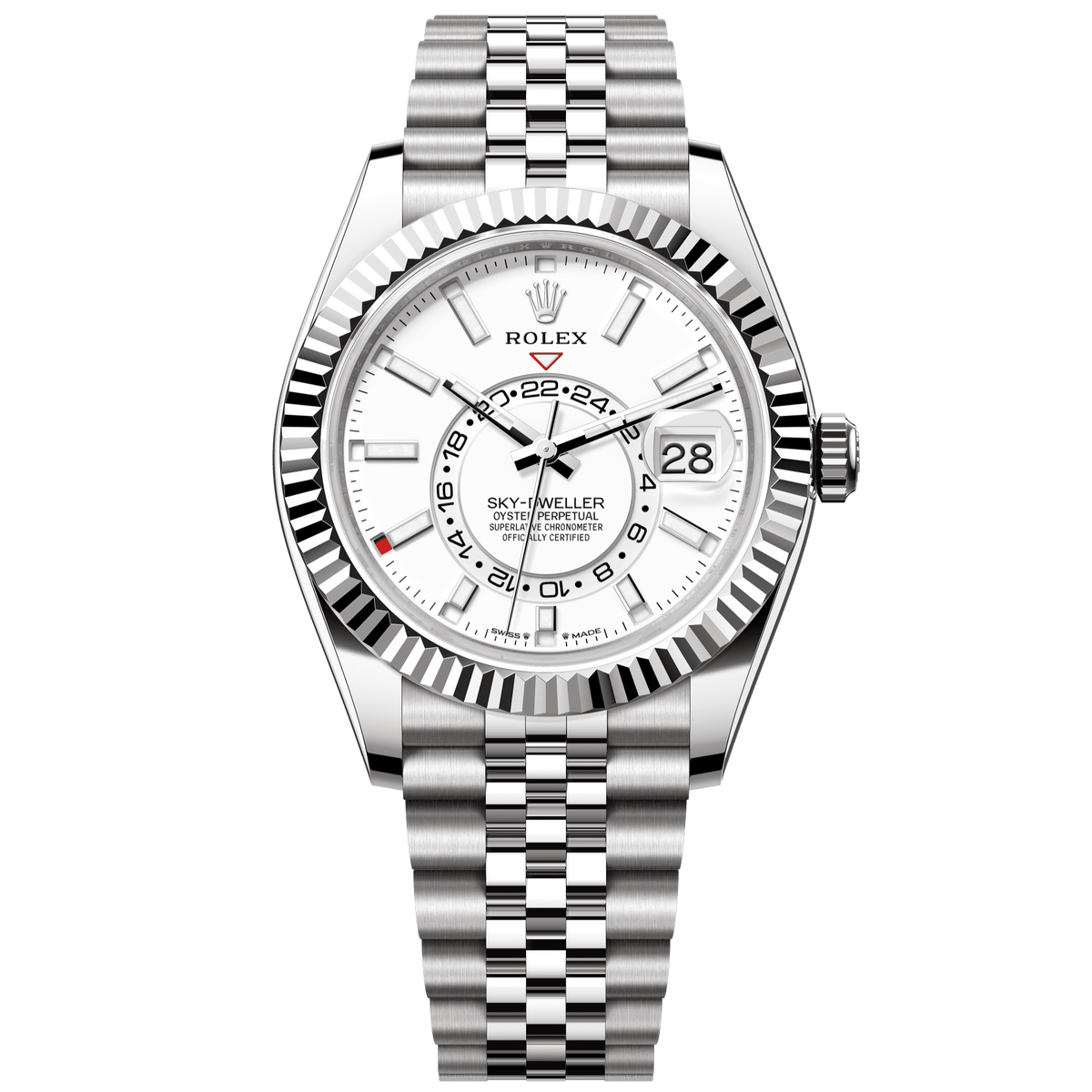Rolex Sky-Dweller 42 mm Oystersteel Yellow Gold Intense White Jubilee 336934-0004