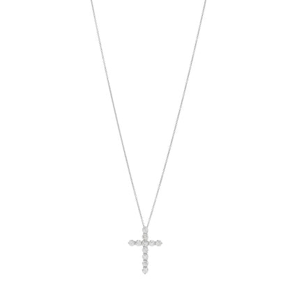 Tiffany Platinum Diamond 1.71ct Large Cross Pendant Necklace
