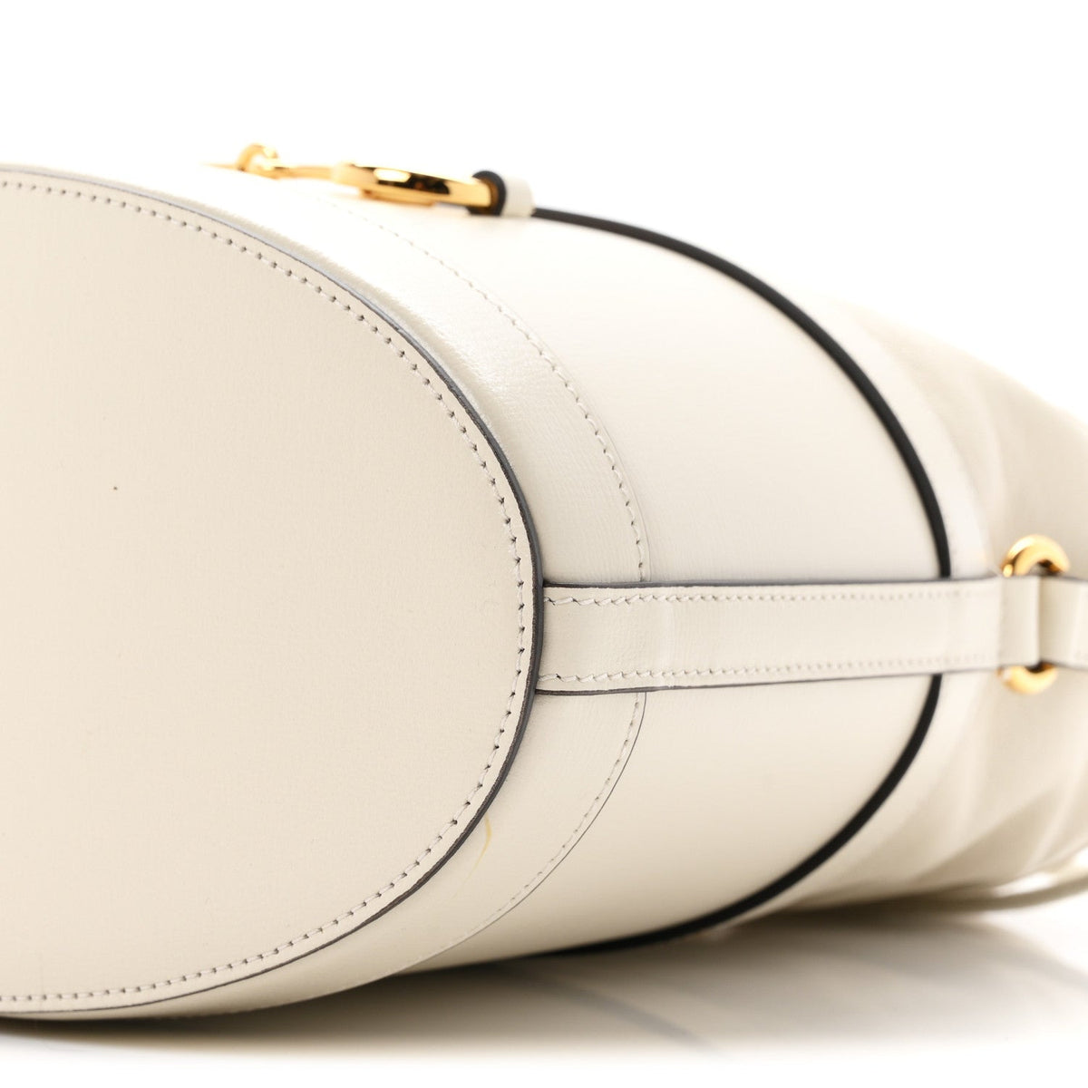 Gucci Calfskin Horsebit 1955 Drawstring Bucket Bag Mystic White