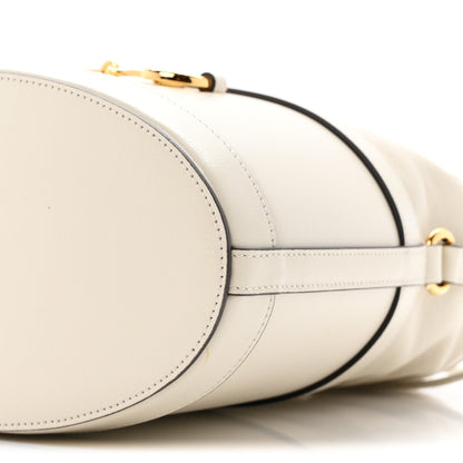 Gucci Calfskin Horsebit 1955 Drawstring Bucket Bag Mystic White