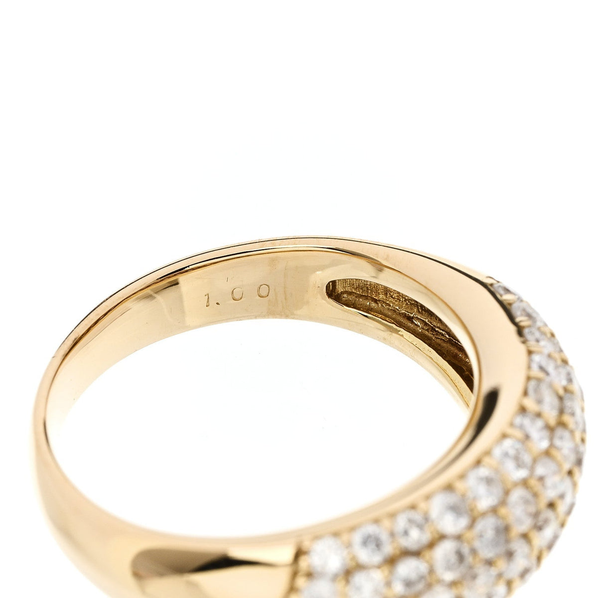 Parker & West 18K Yellow Gold Diamond 1.00ctw Paved Dome Ring 50 5.25