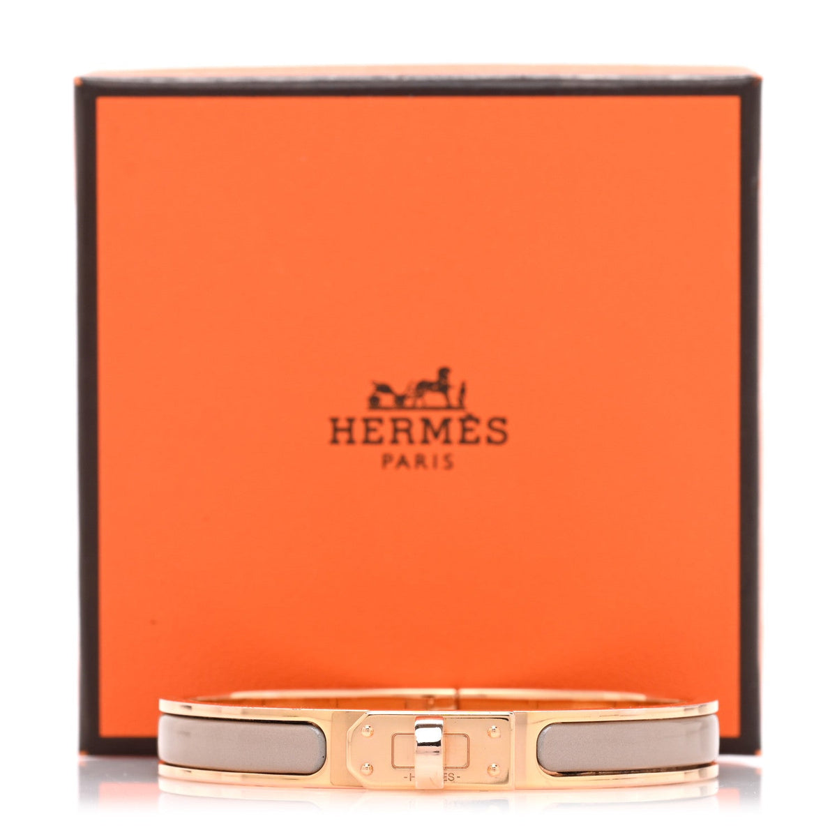 Hermes Enamel Mini Clic Kelly Bracelet PM Marron Glace