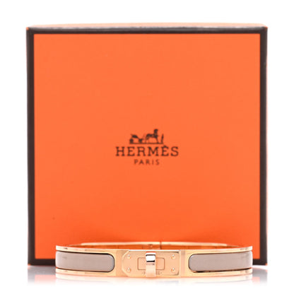 Hermes Enamel Mini Clic Kelly Bracelet PM Marron Glace