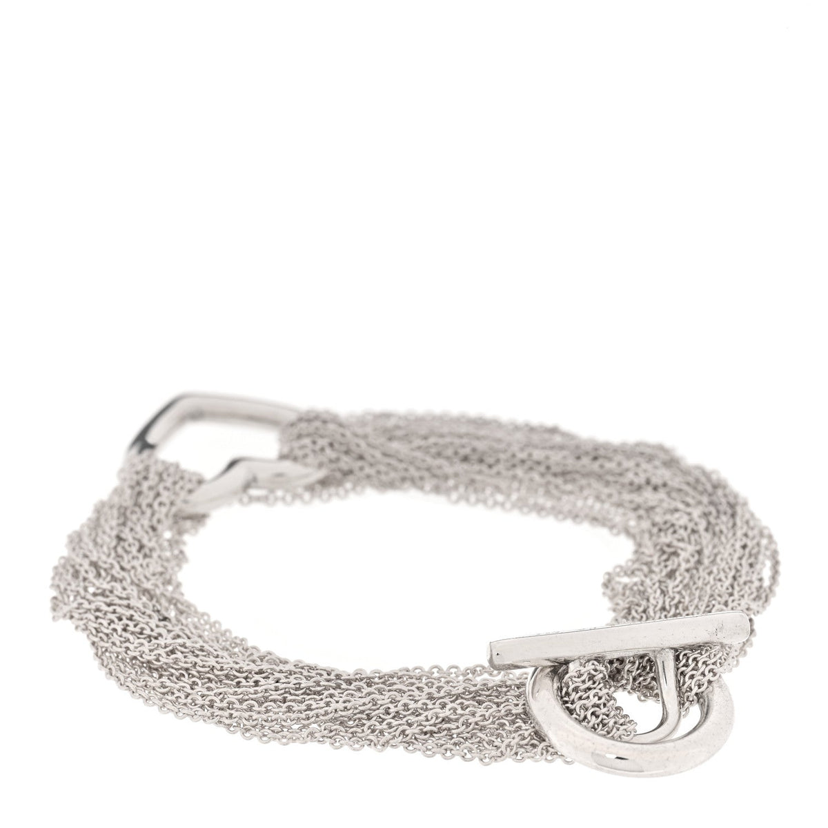 Tiffany Sterling Silver Open Heart Multi Strand Bracelet