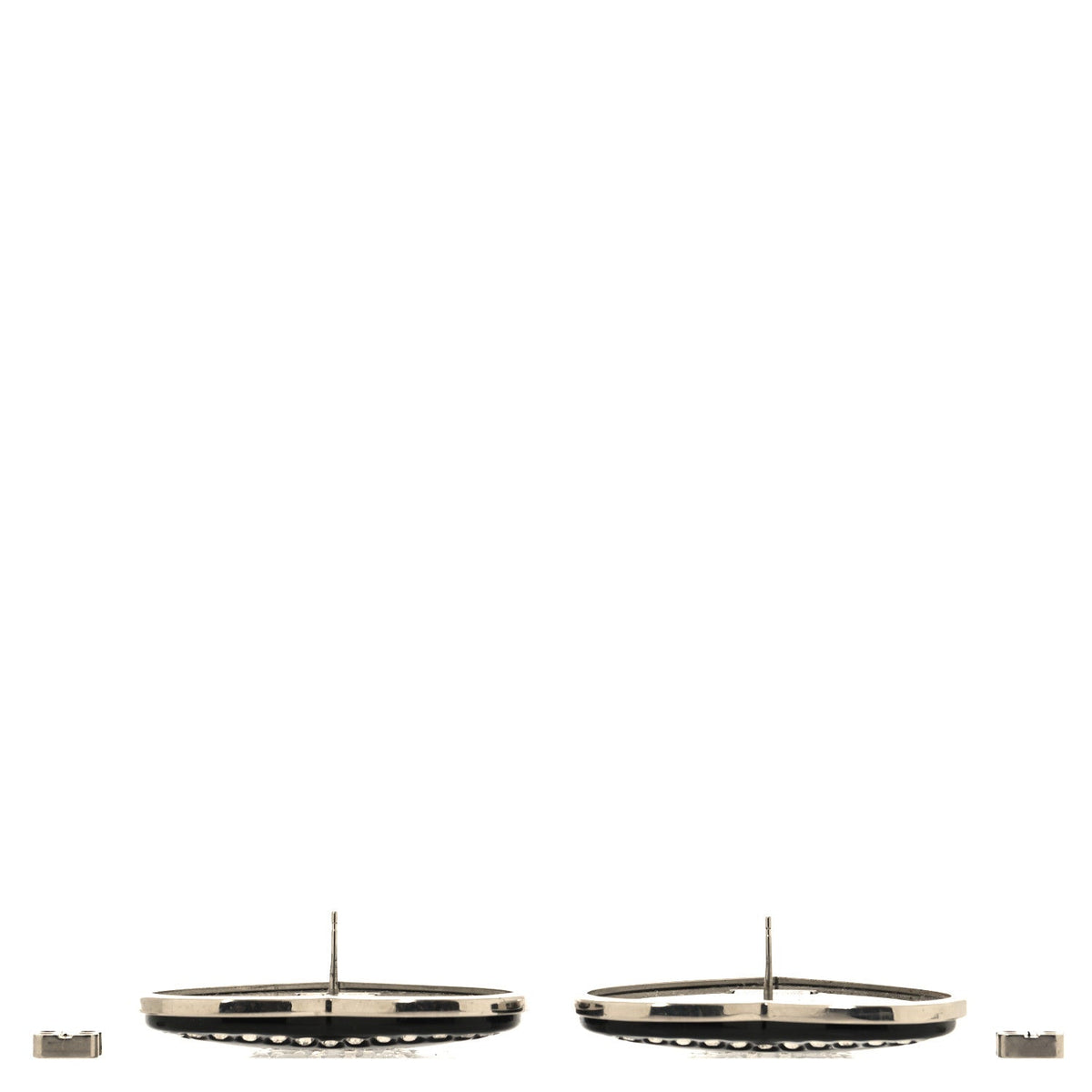 BalenciagaCrystal Resin BB Heart Earrings  Black