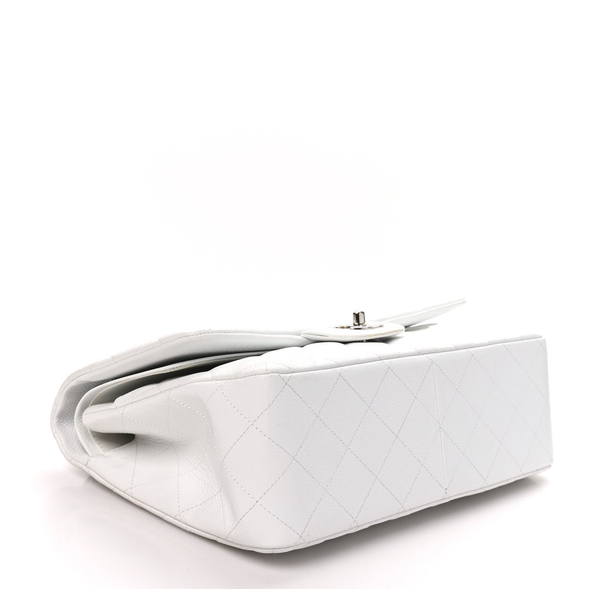 Chanel Caviar Quilted Jumbo Double Flap White