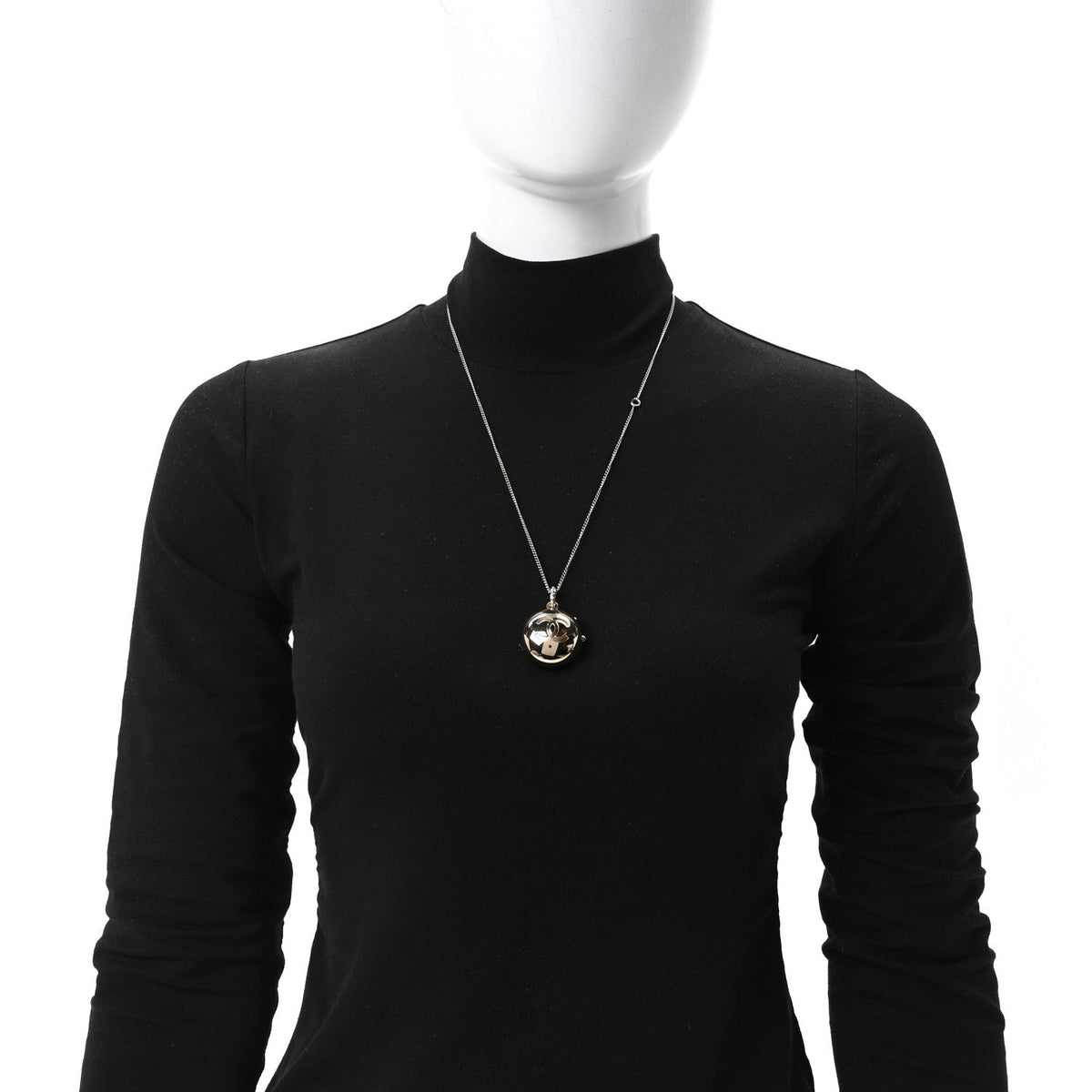 Chanel Metal CC Locket Necklace Gold