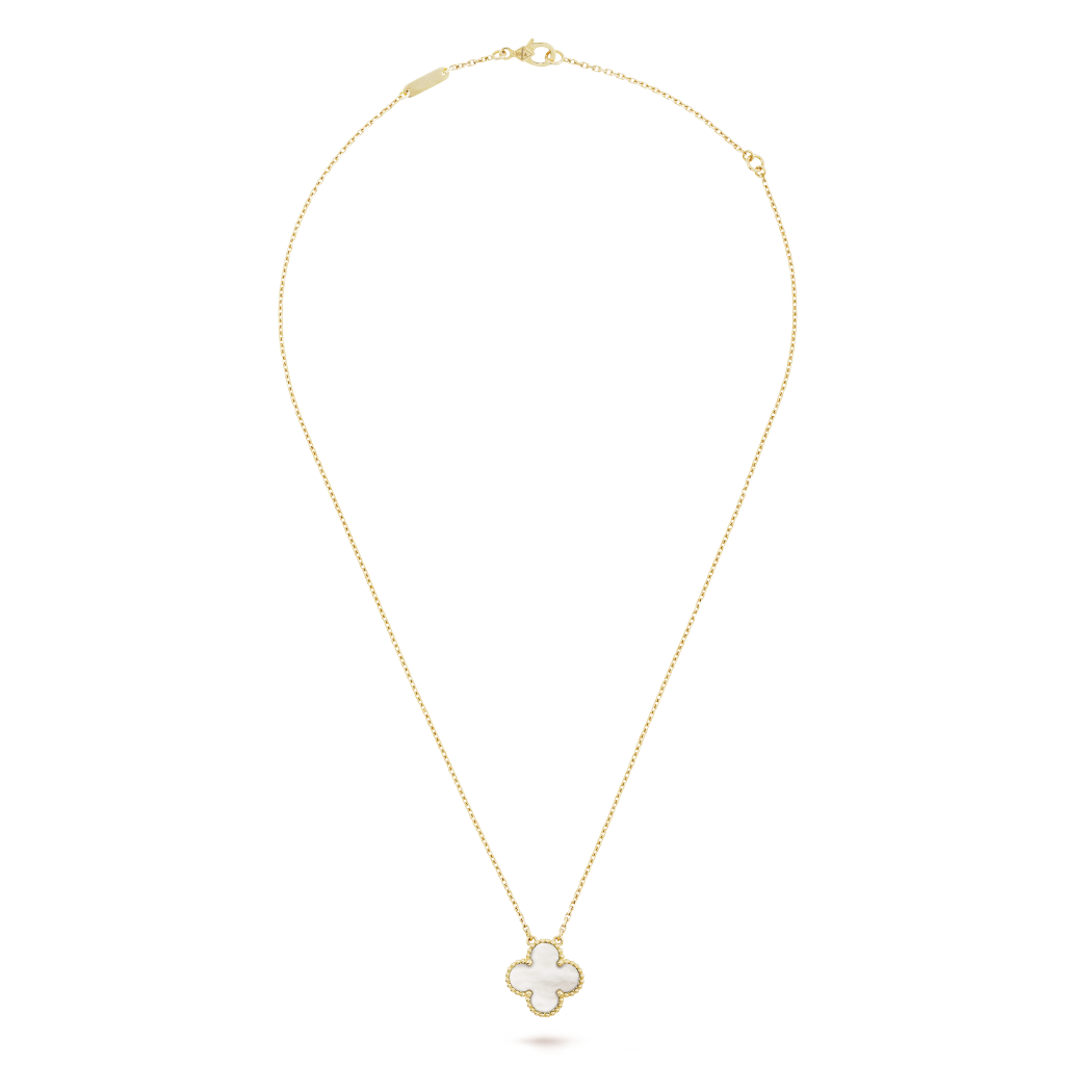 18K Yellow Gold MOP VCA Vintage Alhambra Pendant