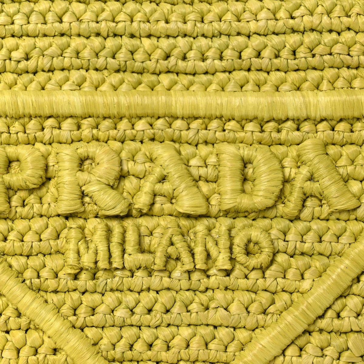 Prada Yarn Raffia Effect Crochet Triangle Shoulder Bag Giallo
