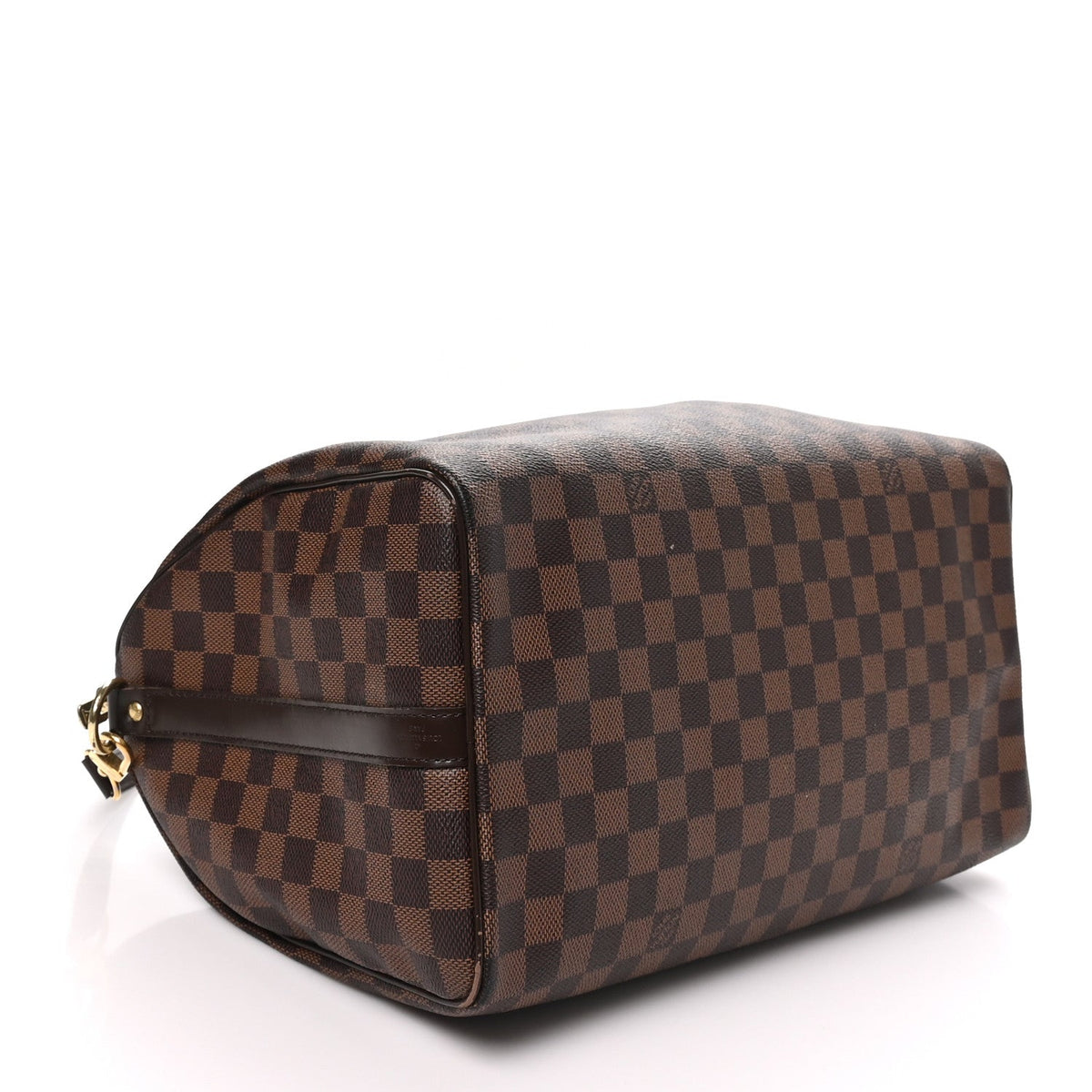 Louis Vuitton Damier Canvas Leather 35 Speedy Bandouliere Bag Brown