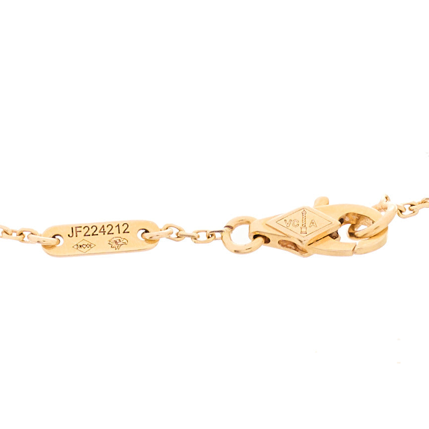 Van Cleef & Arpels 18K Rose Gold Carnelian Sweet Alhambra Bracelet