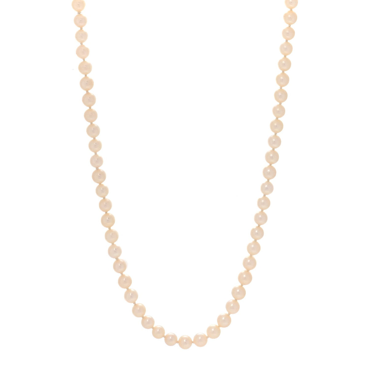 Mikimoto 18K Yellow Gold Akoya Cultured Pearl 5-6mm Strand Necklace