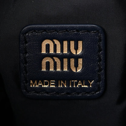 Miu Miu Canvas Gabardine Pouch Bucket Bag Indaco Amaranto